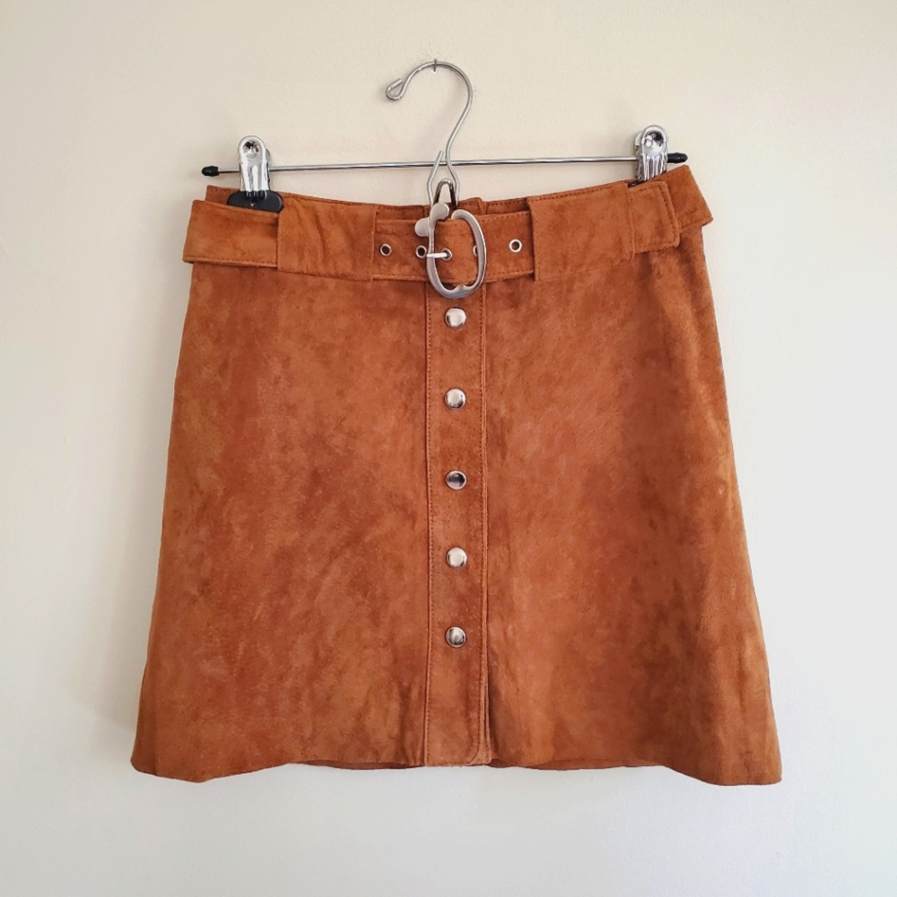 Suede Zara Button-Up Skirt